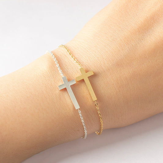 Sideways Cross Bracelet